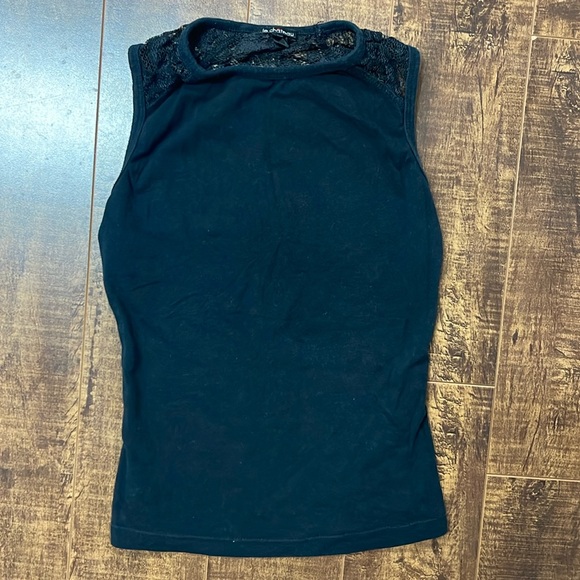 Black Mesh Burnout Tank Top Size Small - Picture 2 of 3